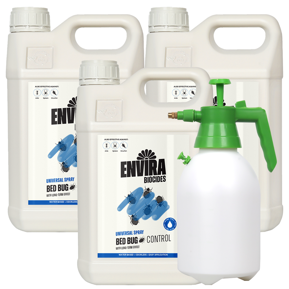 Envira Bed Bug Spray 3 x 5L + Pressure sprayer