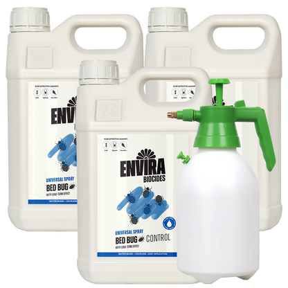 Envira Bed Bug Spray 3 x 5L + Pressure sprayer